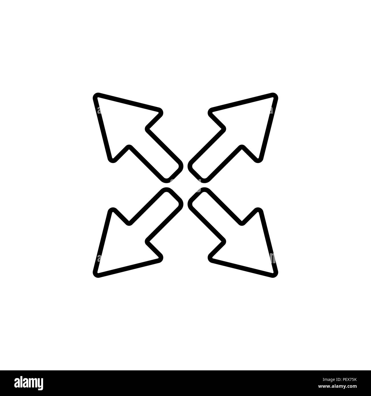 arrows line icon. vector illustration black on white background Stock Vector
