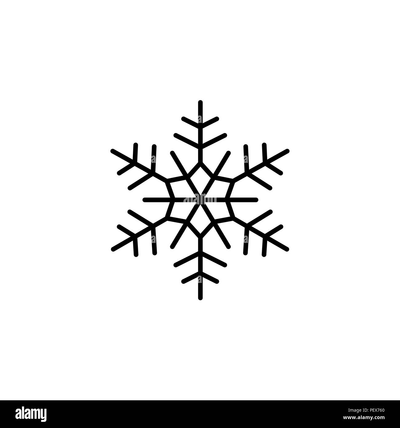 Snowflake flat icon. vector illustration black on white background ...
