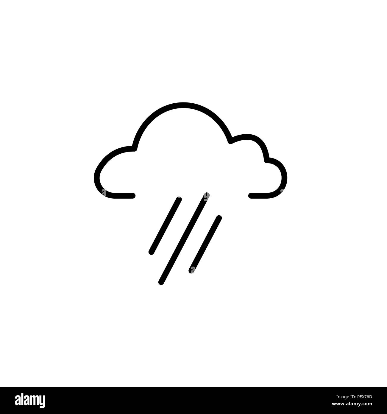 cloud rain icon. vector illustration black on white background Stock ...