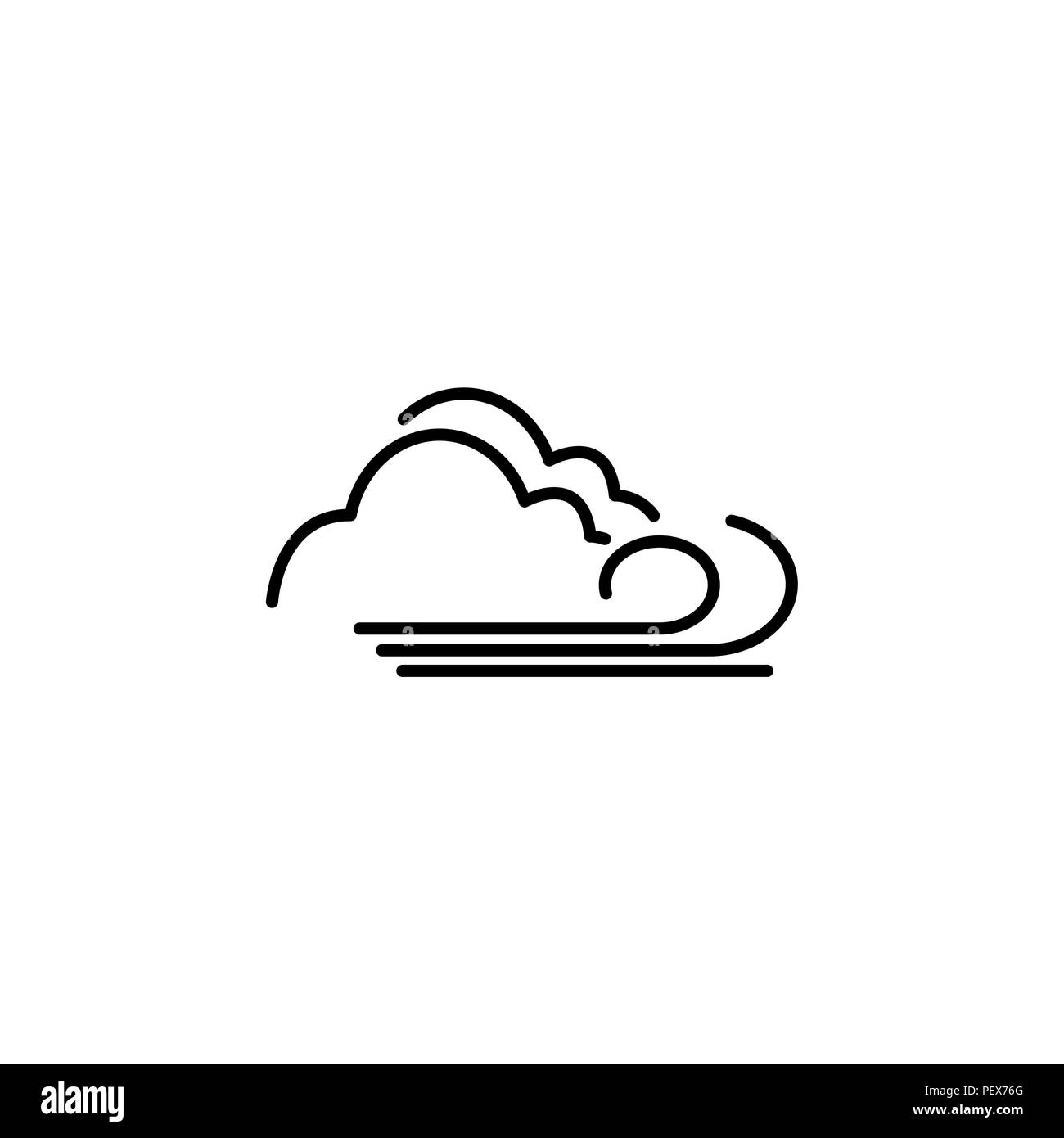 cloudy and the wind icon black on white background Stock Vector Image ...