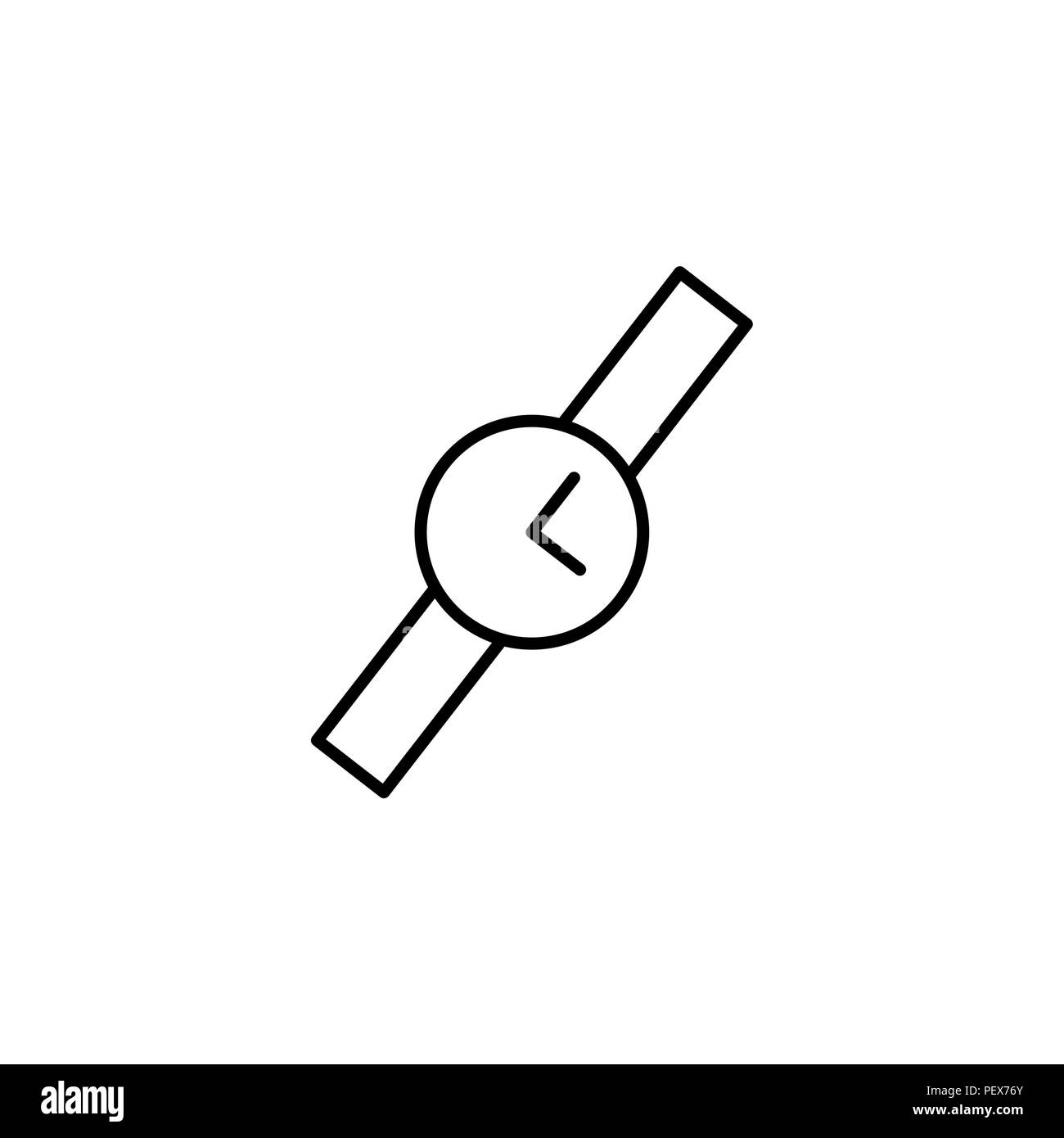 Wristwatch vector icon black on white background Stock Vector