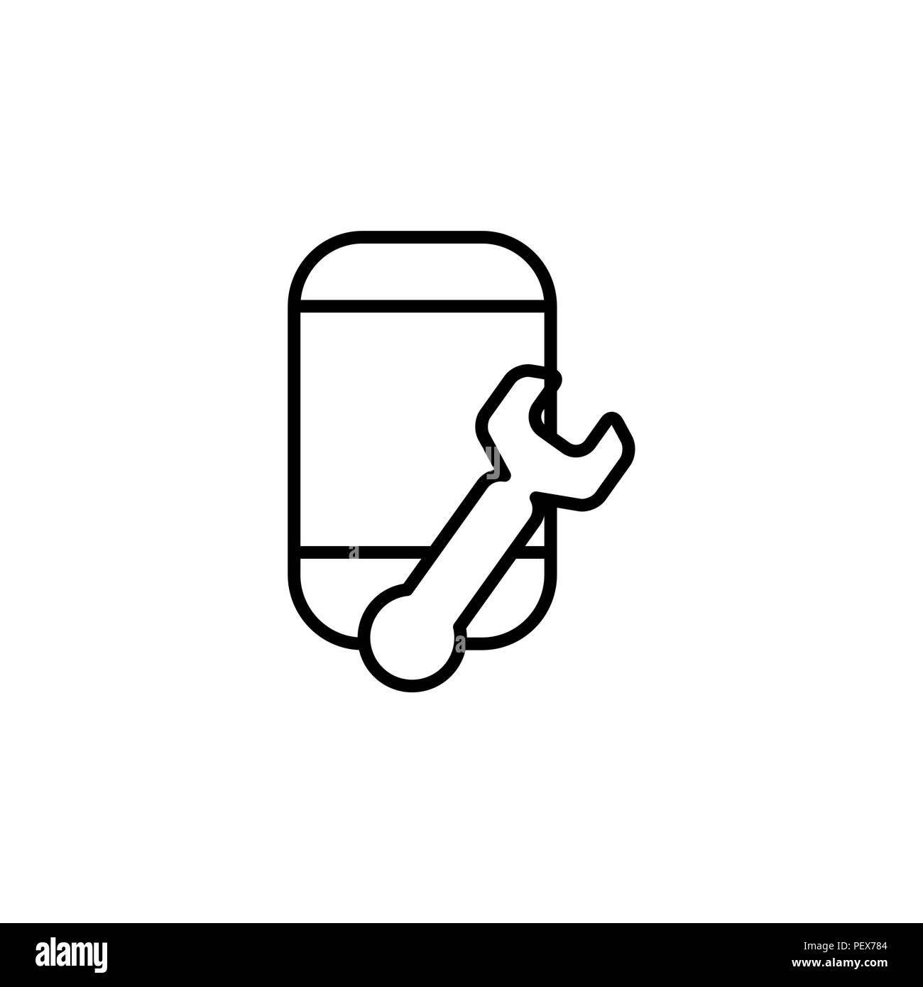 Setup smartphone icon. vector illustration black on white background Stock Vector
