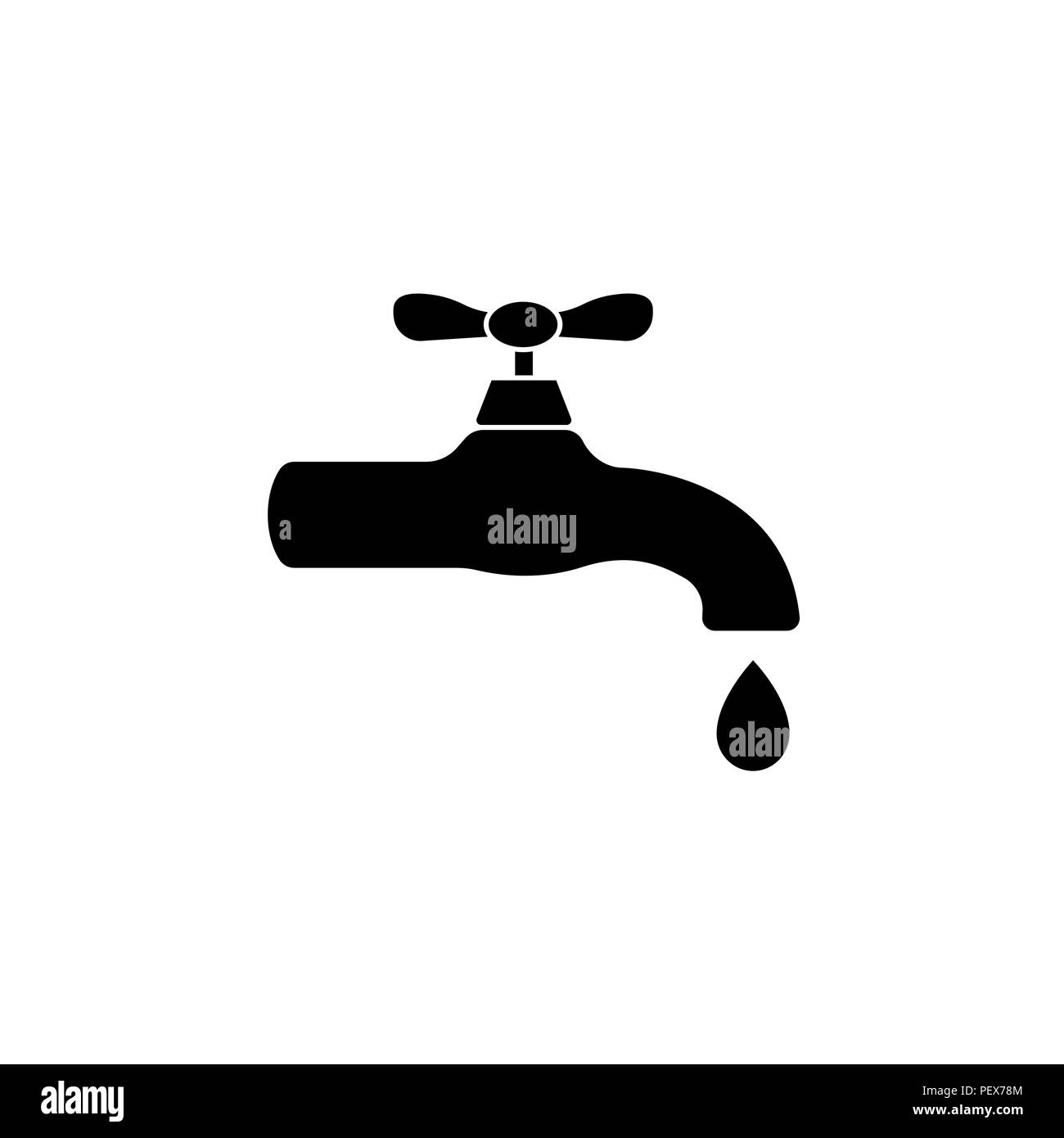 Water tap vector icon black on white background Stock Vector Image ...