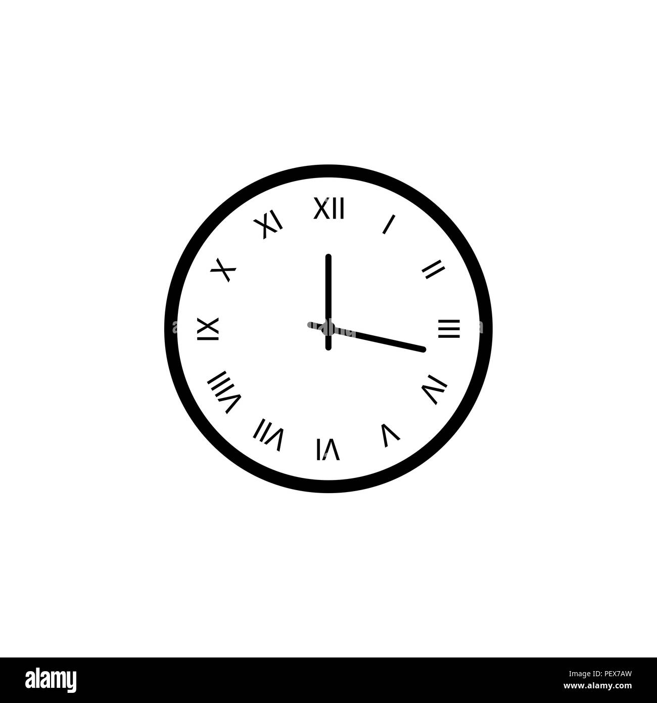 Clock Icon. Vector illustration black on white background Stock Vector ...