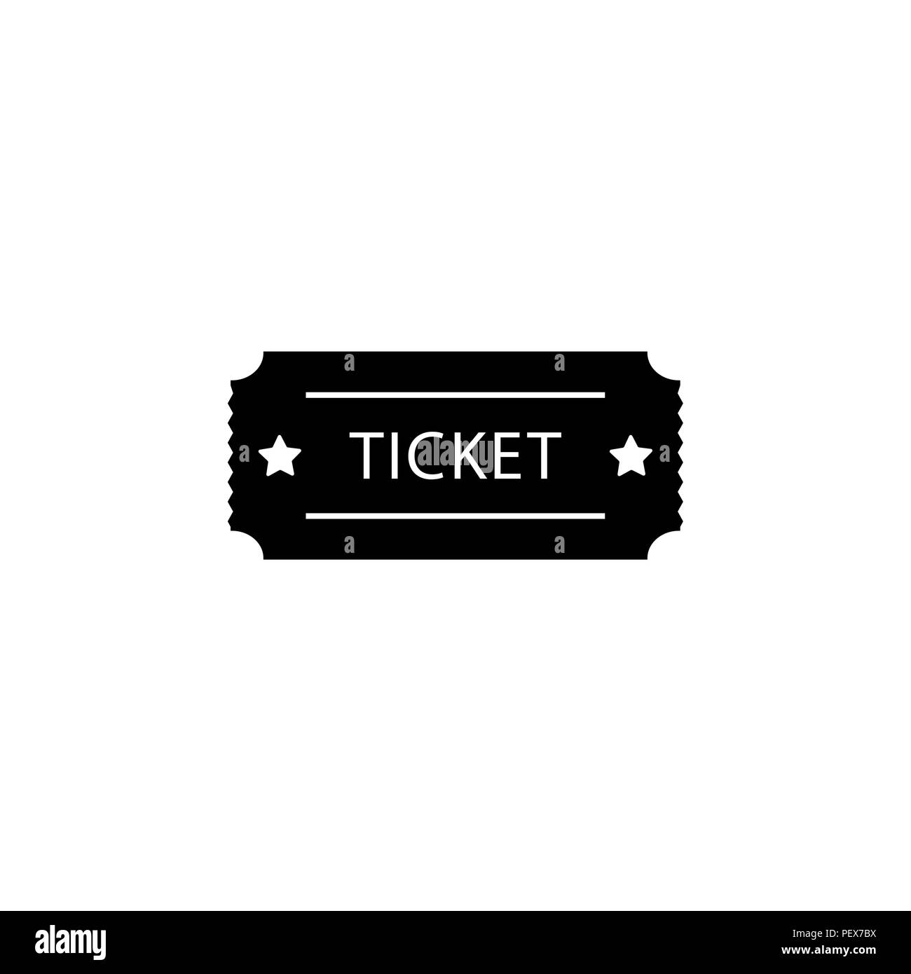 Ticket icon. Vector illustration. black on white background Stock ...