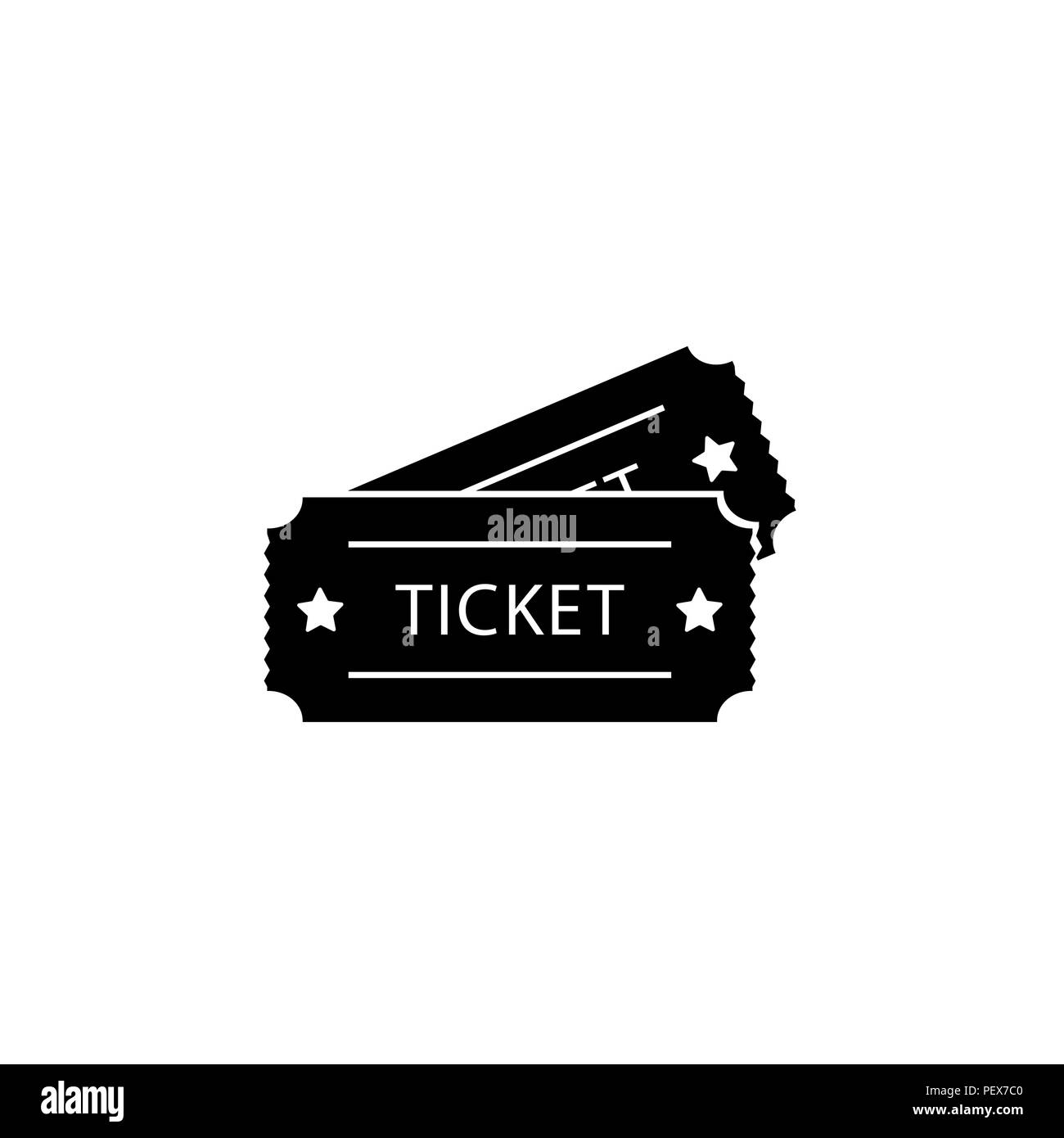Ticket icon. Vector illustration. black on white background Stock ...
