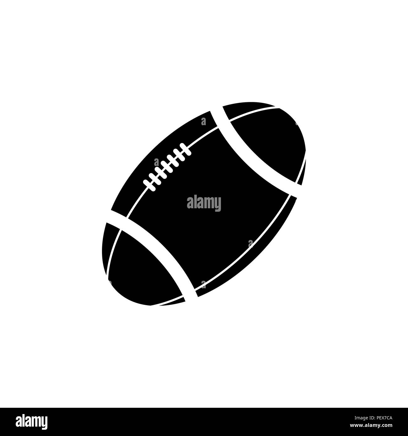 American football ball vector icon. black on white background Stock Vector