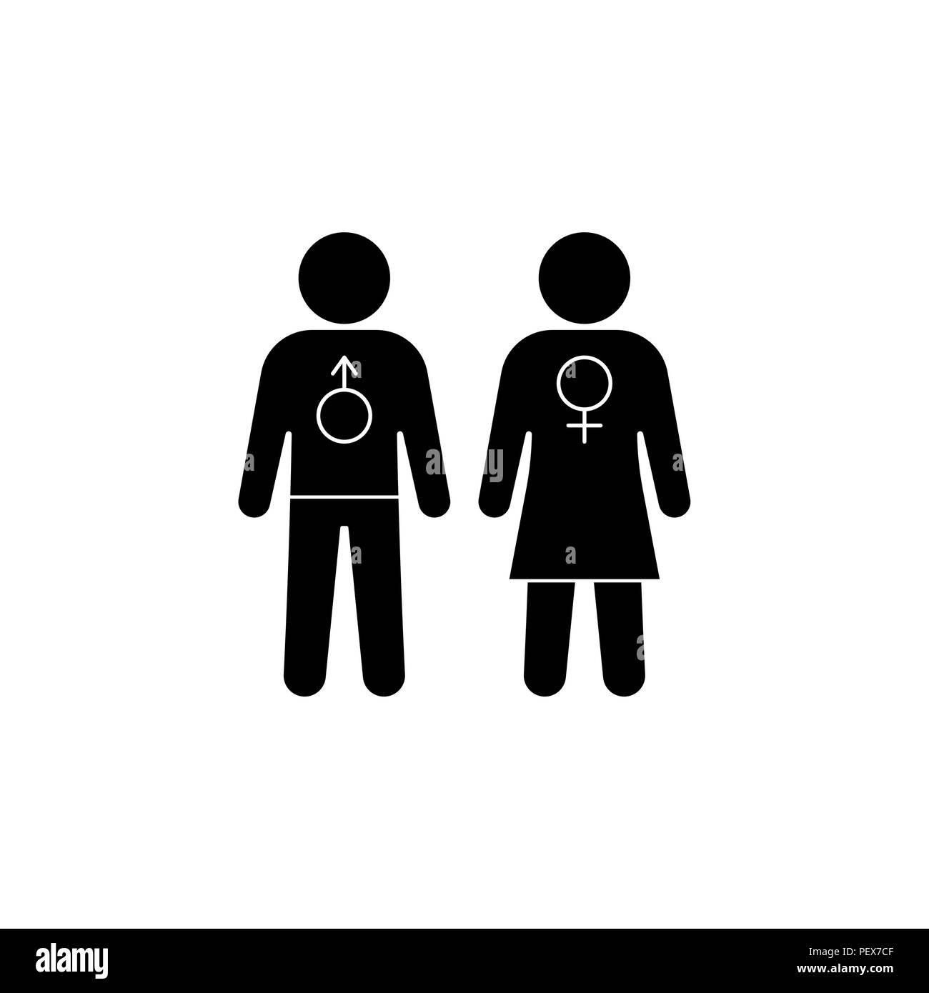 man and woman icon. vector illustration black on white background Stock Vector