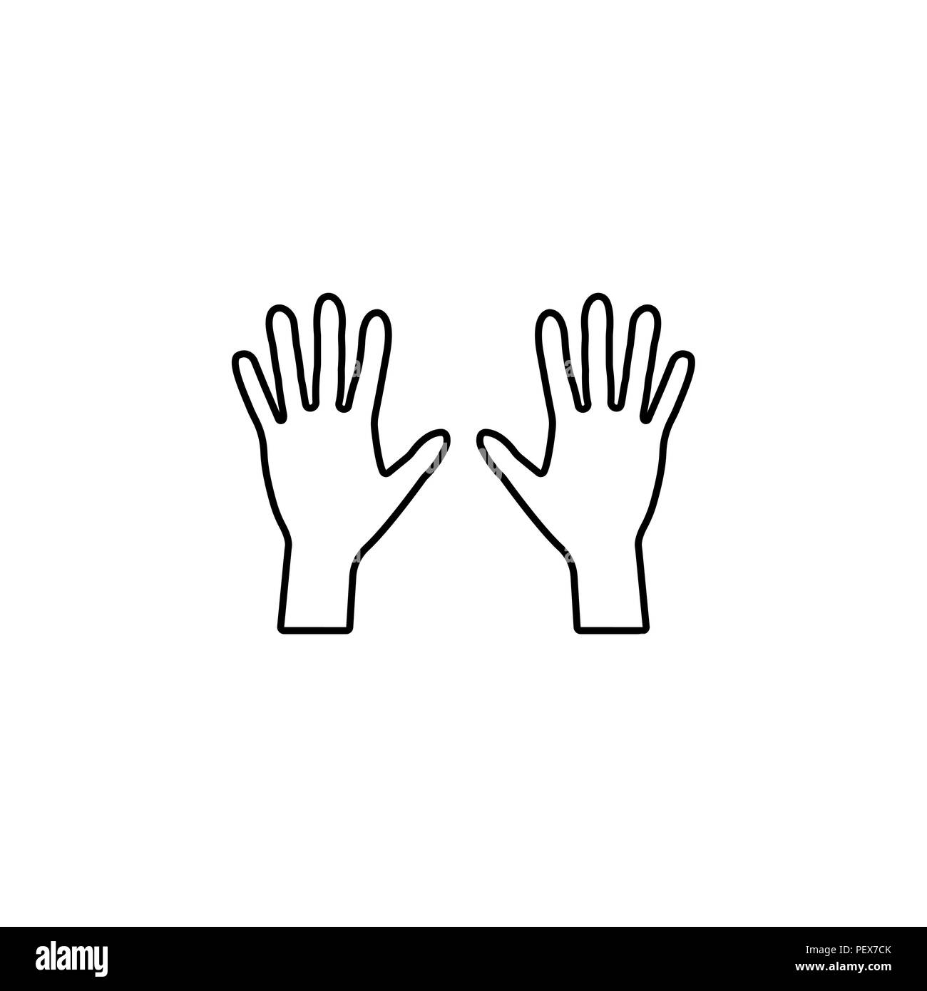 Hand line icon vector black on white background Stock Vector