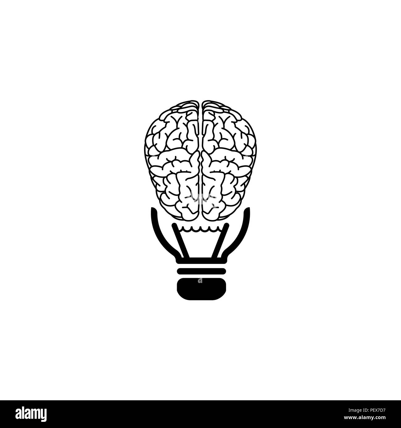 Brain idea icon. vector illustration black on white background Stock ...