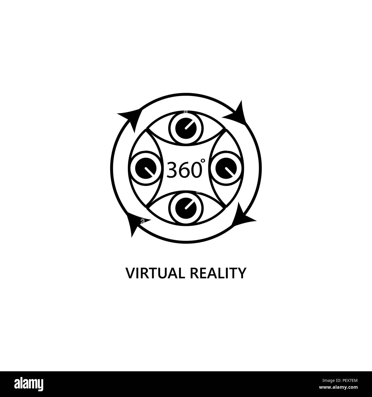 virtual reality icon. vector illustration black on white background Stock Vector