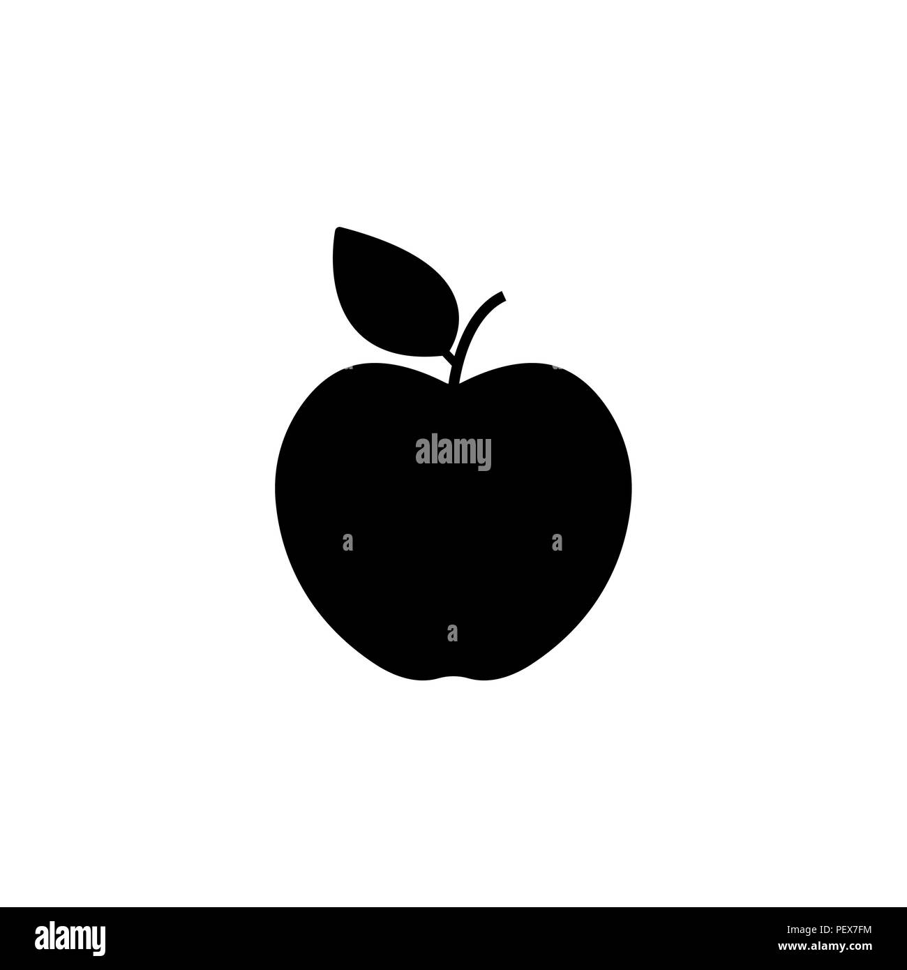 Apple Icon. vector illustration black on white background Stock Vector ...