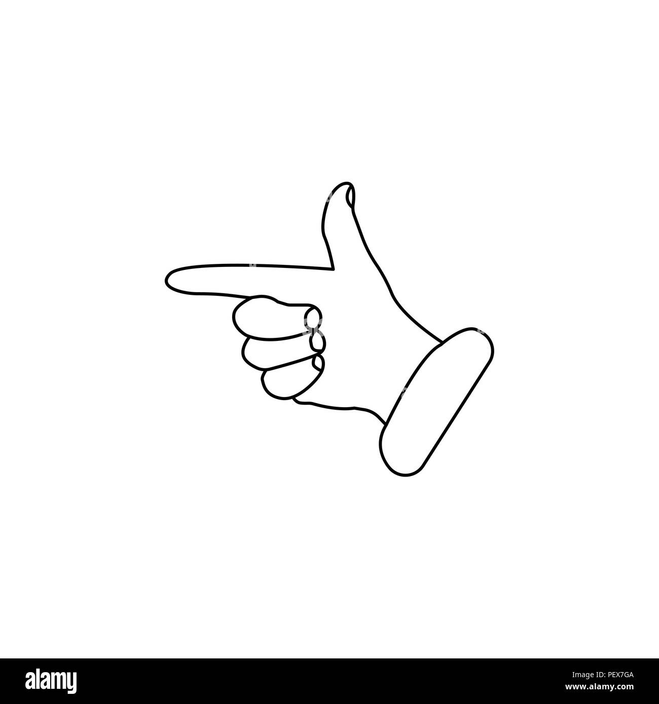 hand cursor line icon. Vector black on white background Stock Vector ...