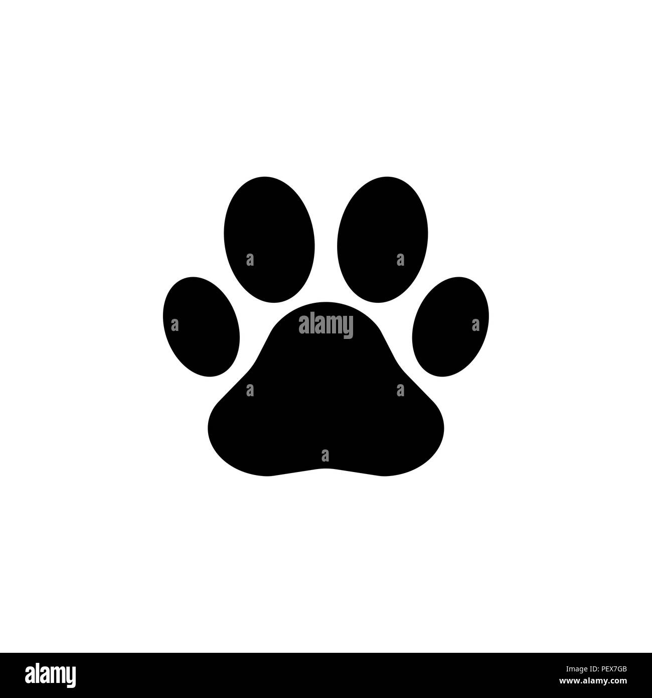Paw Print icon. Vector black on white background Stock Vector Image ...