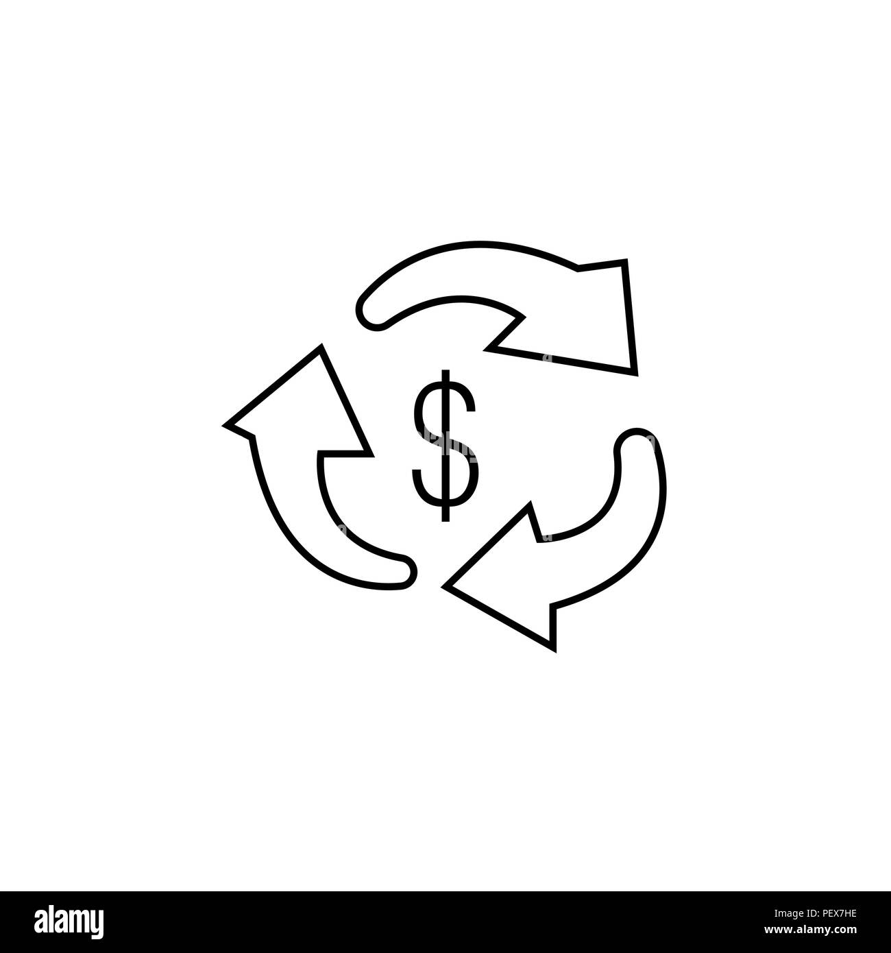 Vector money transfer Icon black on white background Stock Vector Image