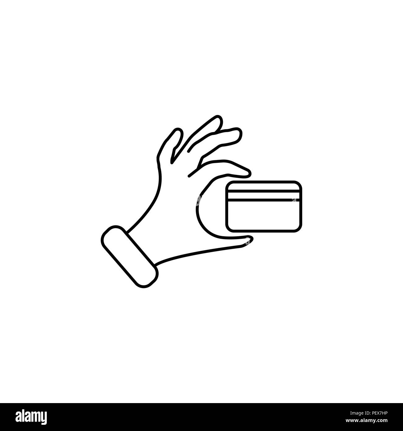 Credit card in hand icon black on white background Stock Vector Image ...