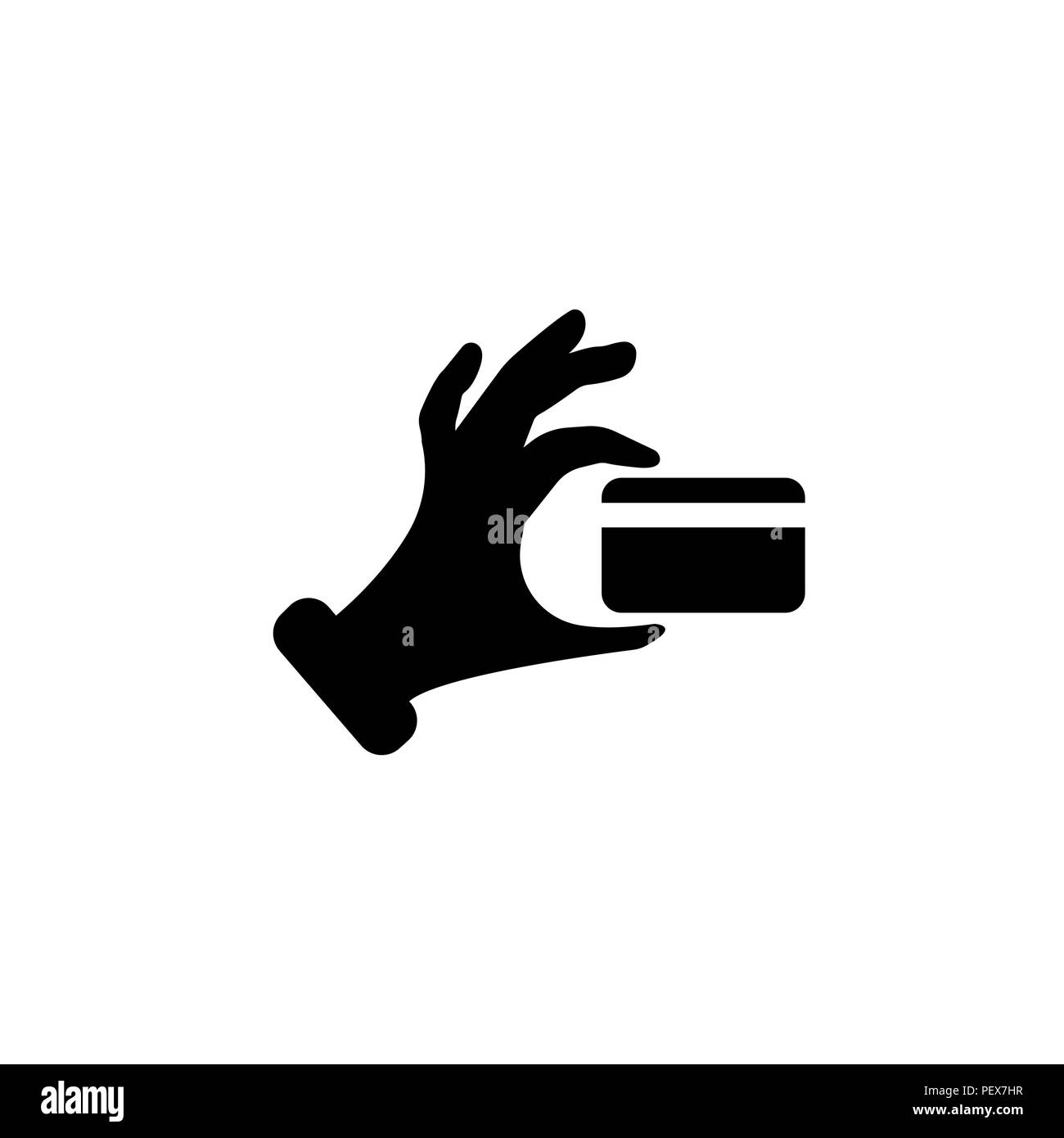 Credit card in hand icon black on white background Stock Vector Image ...