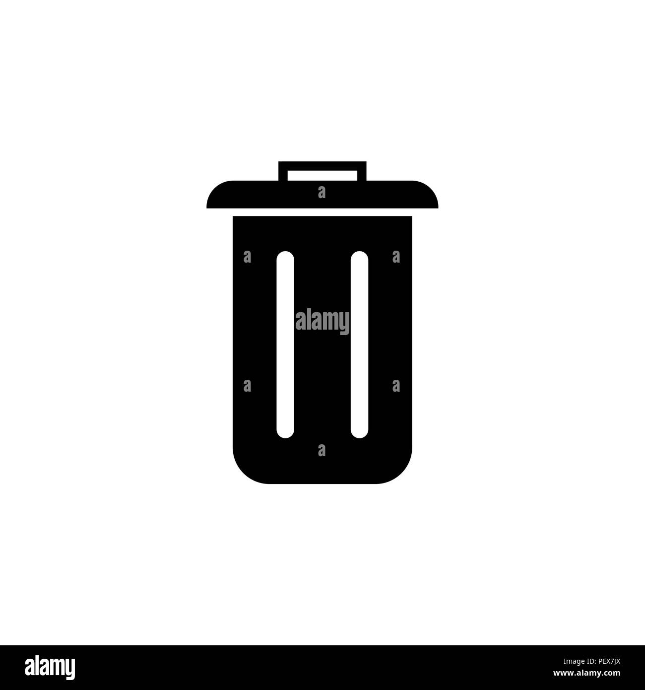 Trash can icon. vector illustration black on white background Stock ...
