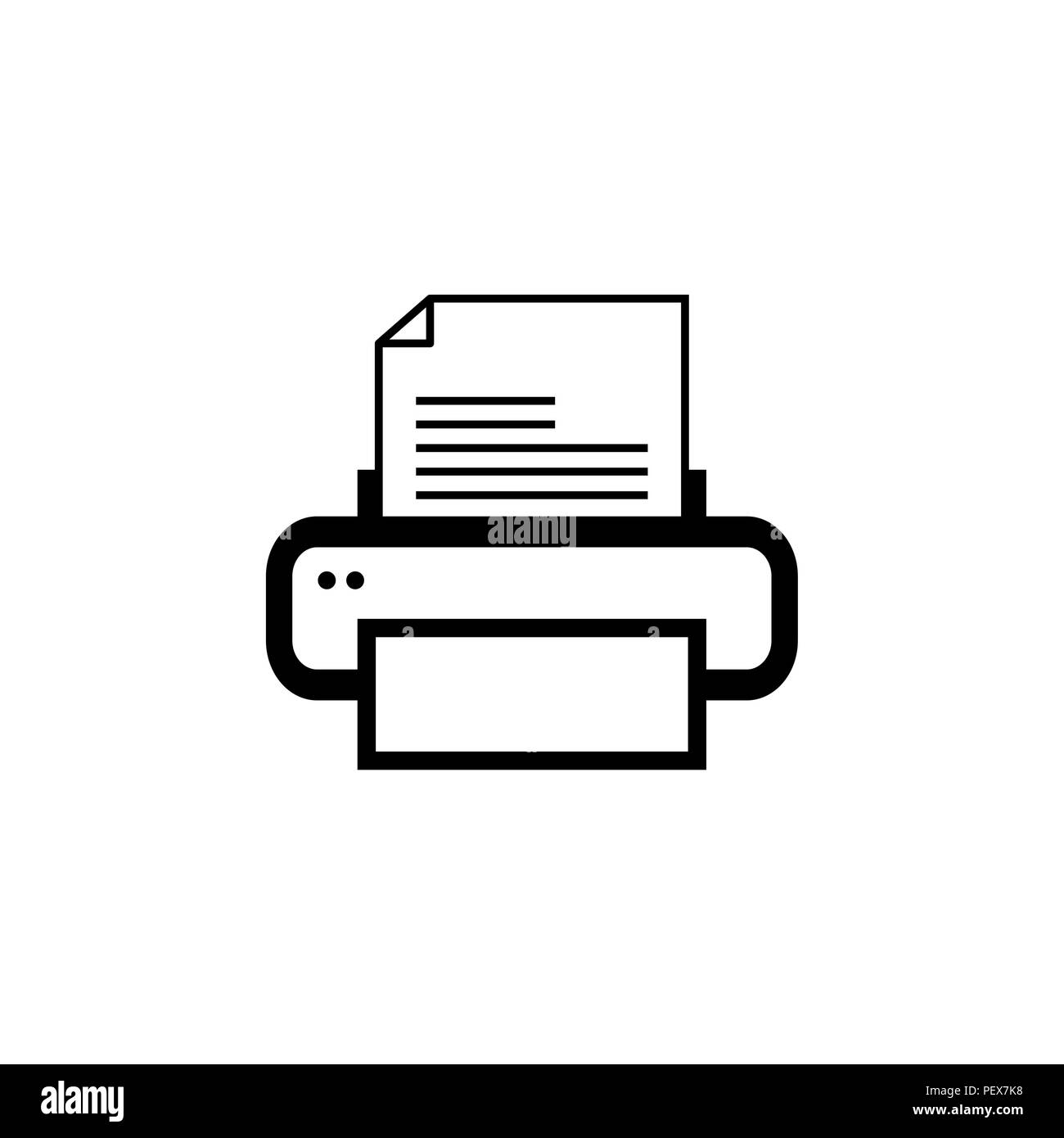 Printer icon, vector illustration. Flat design style Stock Vector