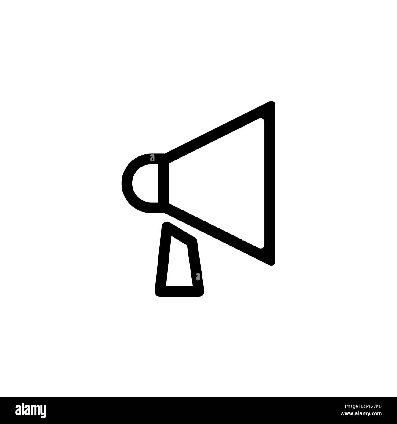 loudspeaker line icon. Vector illustration black on white background ...