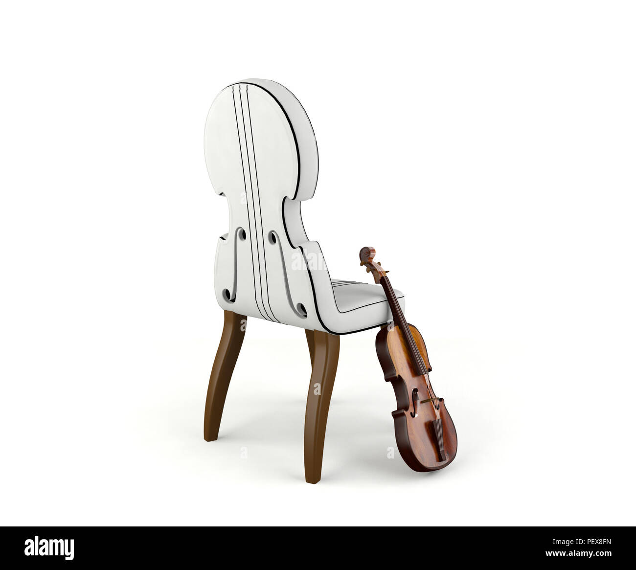 Violin and violin concept chair Stock Photo