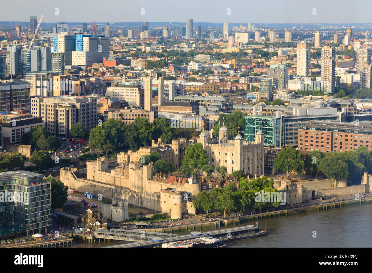 The Tower of London on the banks of the River Thames. England Stock Photo