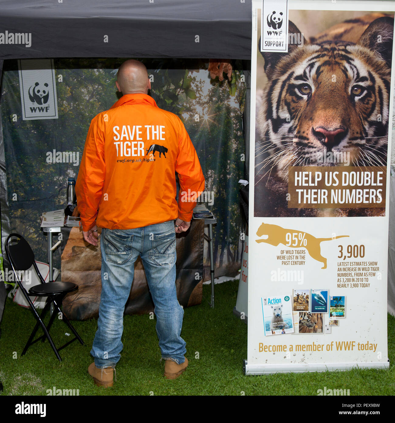 WWF threatened vunerable endangered animals; World Wildlife fund for  Nature. Animal charity Kiosk in Southport Flower Show grounds, Merseyside,  UK Stock Photo - Alamy