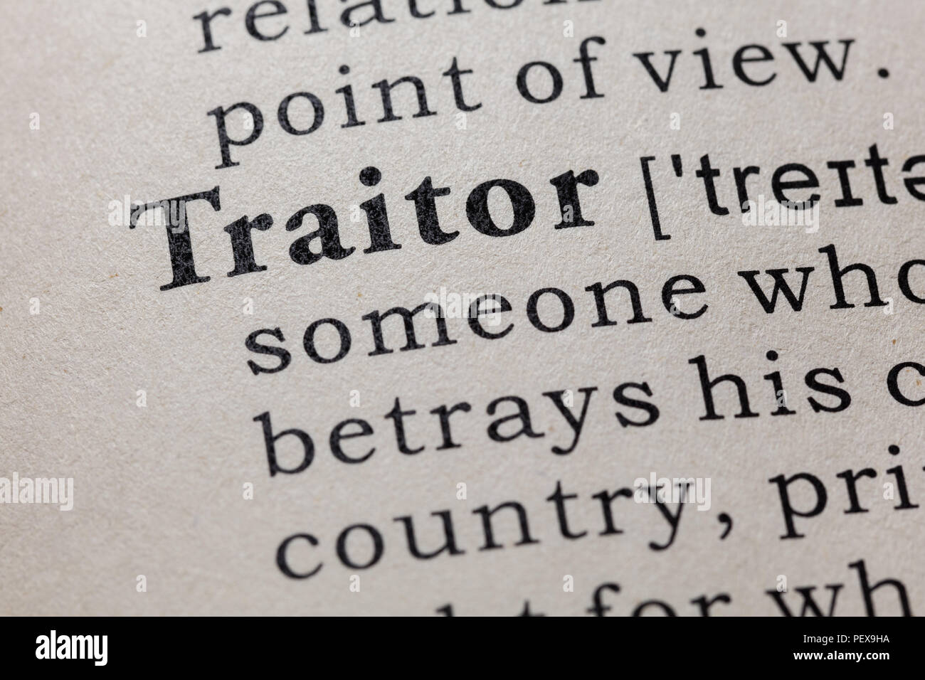 Definition of traitor stock photo. Image of dictionary - 124009980