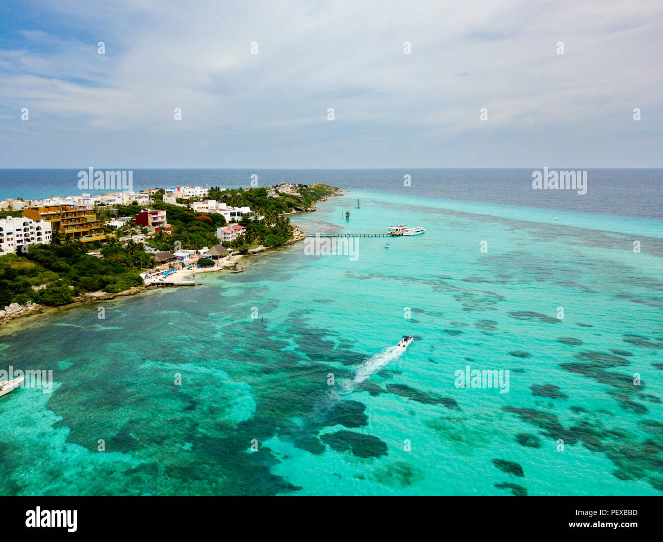 An aerial view of Isla Mujeres in Cancun, Mexico Stock Photo - Alamy