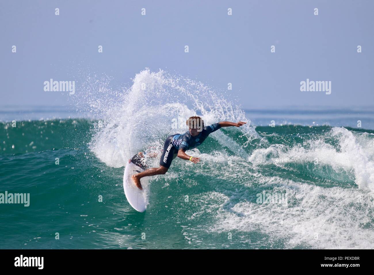 David do Carmo competing in the US Open of Surfing 2018 Stock Photo