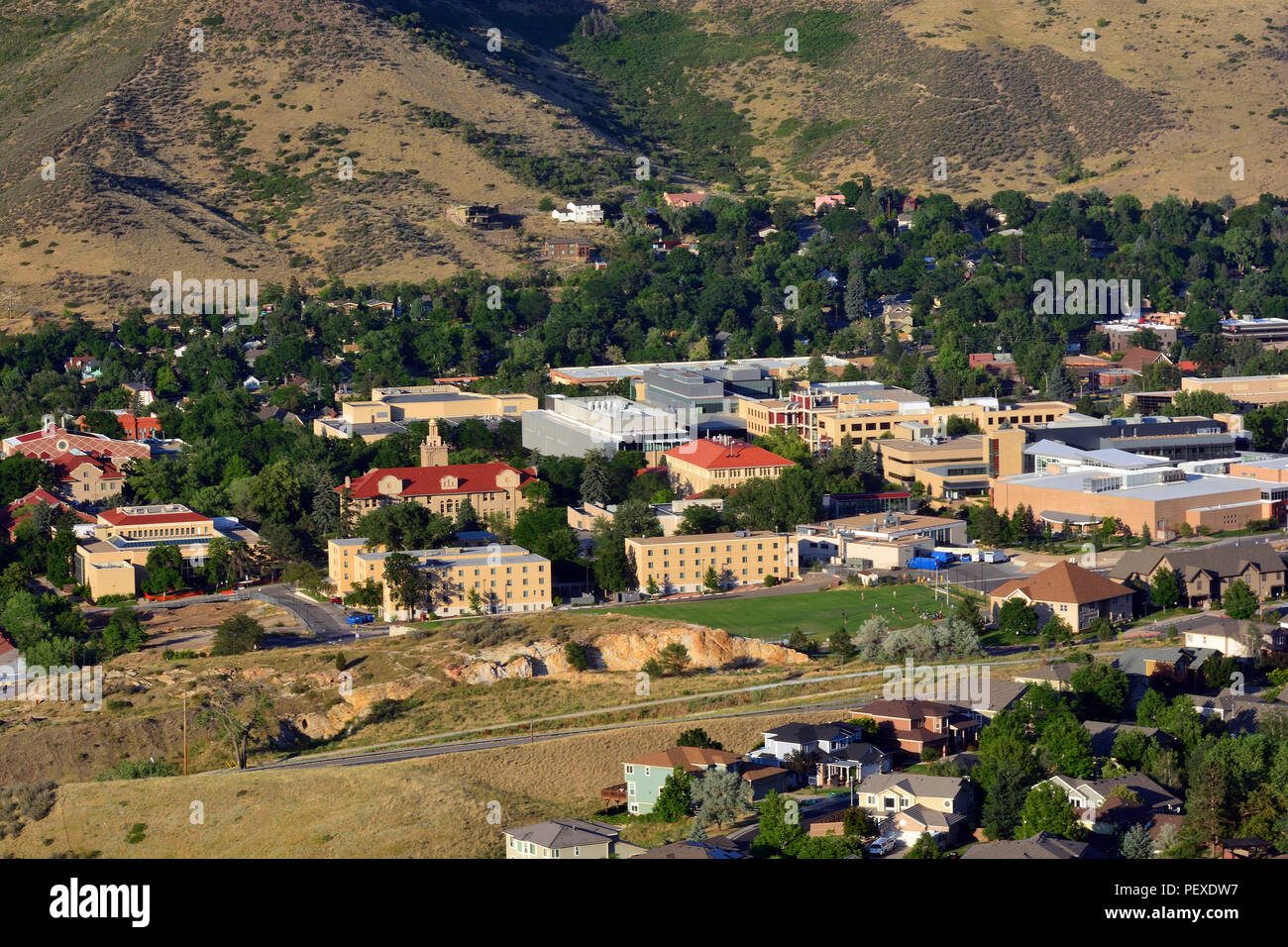 Colorado School of Mines campus on a sunny day Stock Photo