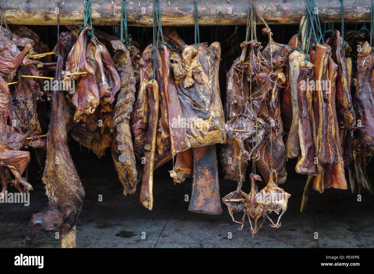 The Hanging Cured Meat Chinese Traditional Food Stock Photo Alamy