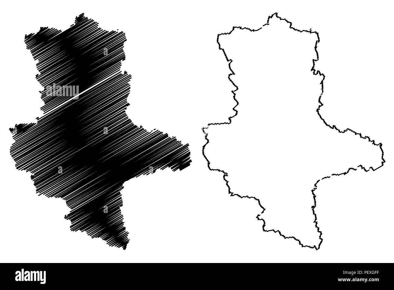 Saxony-Anhalt (Federal Republic of Germany, State of Germany, Land Sachsen-Anhalt) map vector illustration, scribble sketch Saxony-Anhalt map Stock Vector