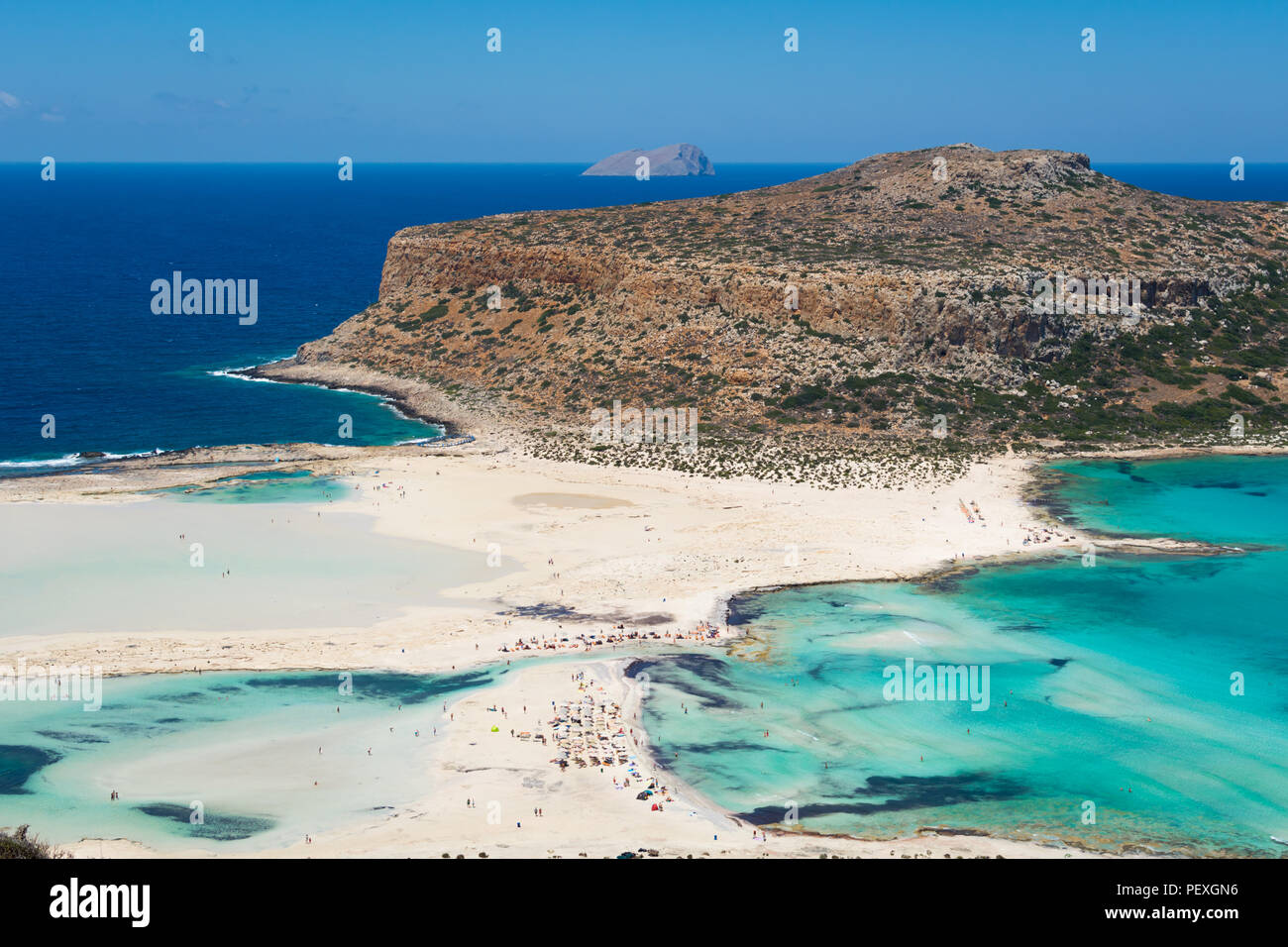 The Balos Beach, which is situated in the north-west side of the Crete island, is one of the most beautiful landscapes, our nature has ever created! Stock Photo