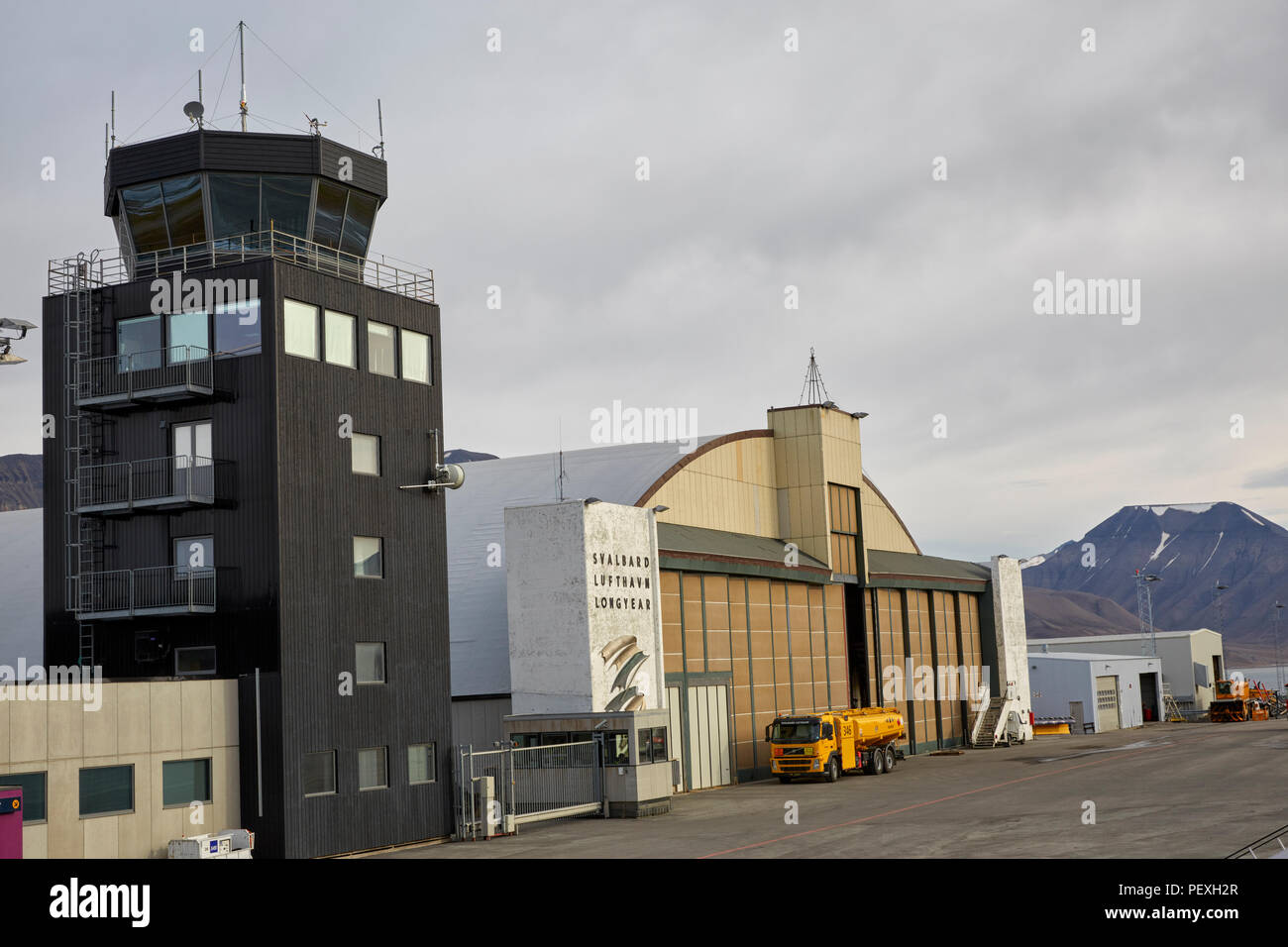 Svalbard Lufthavn Longyear Longyearbyen Airport Longyearbyen Lufthavn Stock Photo
