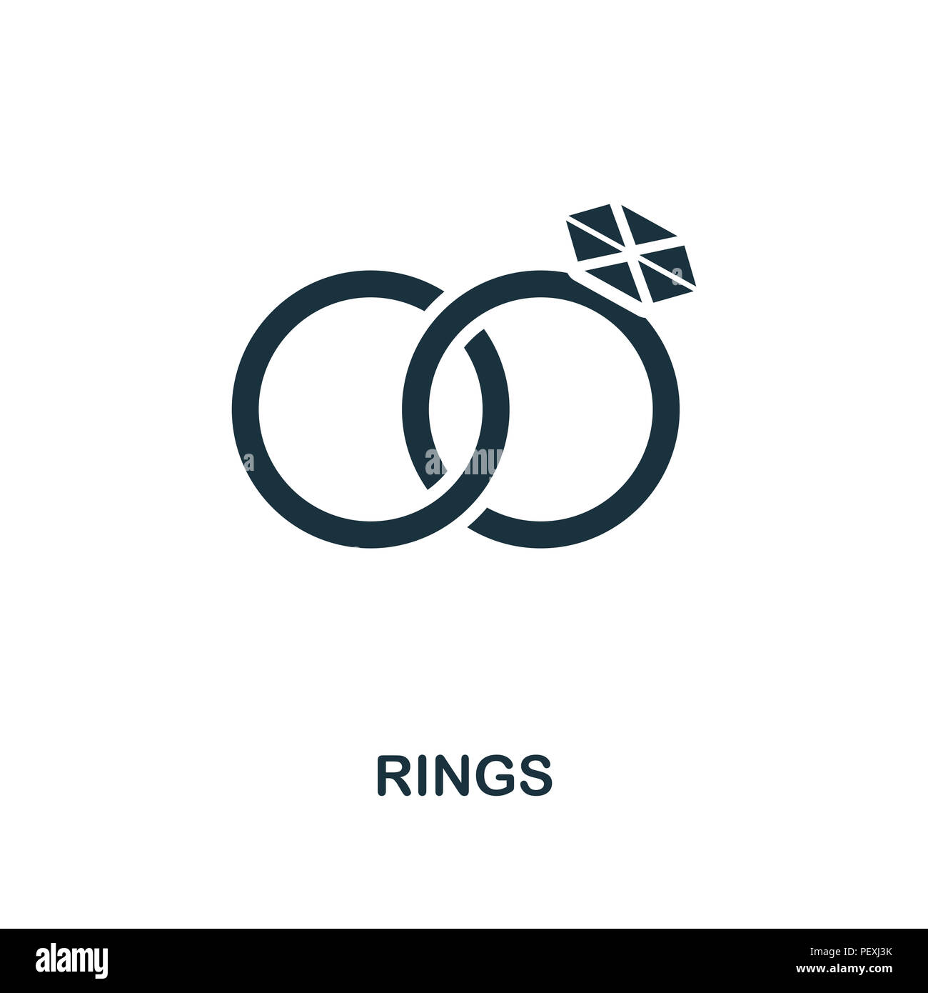 Rings creative icon. Simple element illustration. Rings concept symbol  design from honeymoon collection. Can be used for mobile and web design,  apps Stock Photo - Alamy