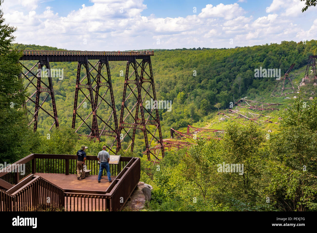 KANE, PA, USA9 AUGUST 18 Kinzua Bridge, destroyed by a tornado in