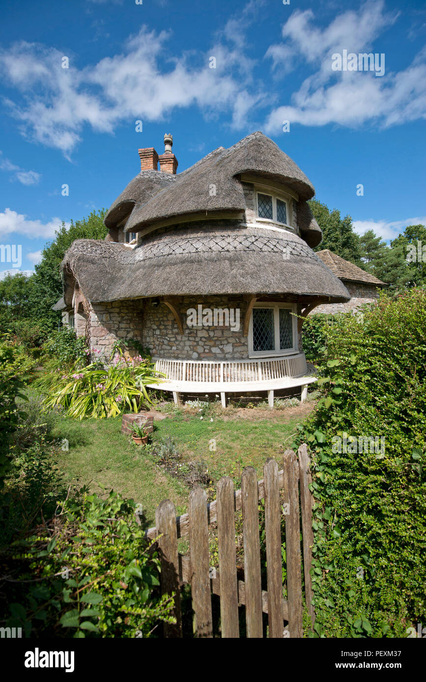 Blaise Hamlet, a group of 9 cottages, grade 1 listed, in Henbury, Bristol, UK.  They were designed by John Nash and built in 1809 for pensioners Stock Photo