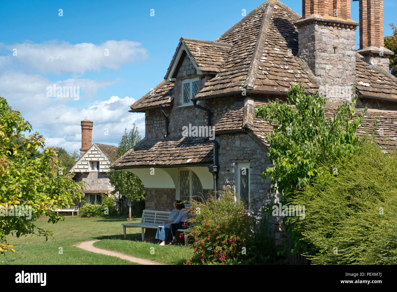 Blaise Hamlet, a group of 9 cottages, grade 1 listed, in Henbury, Bristol, UK.  They were designed by John Nash and built in 1809 for pensioners Stock Photo