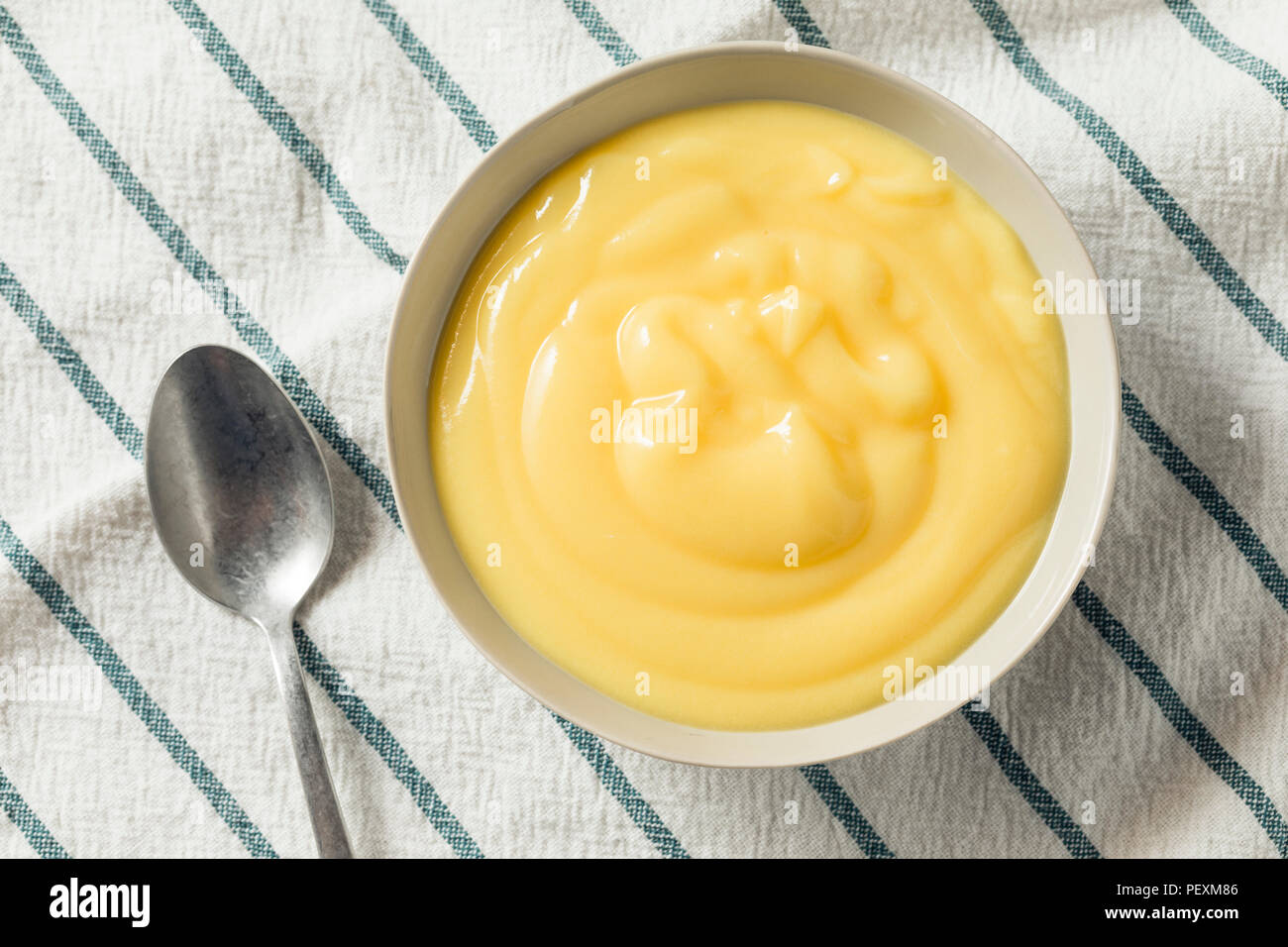 Homemade Vanilla Custard Pudding in a Bowl Stock Photo Alamy