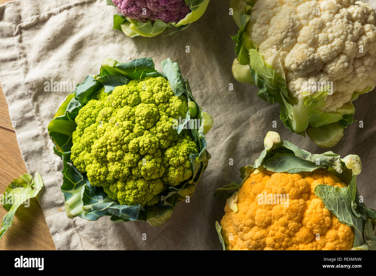 Raw Organic Multi Colored Cauliflower Ready to Cook Stock Photo - Alamy