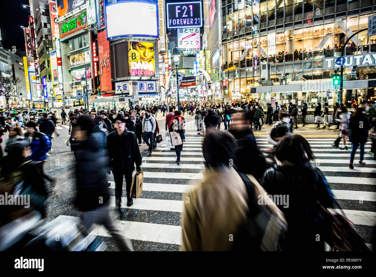 Shibuya Crossing in Tokyo, Japan Stock Photo