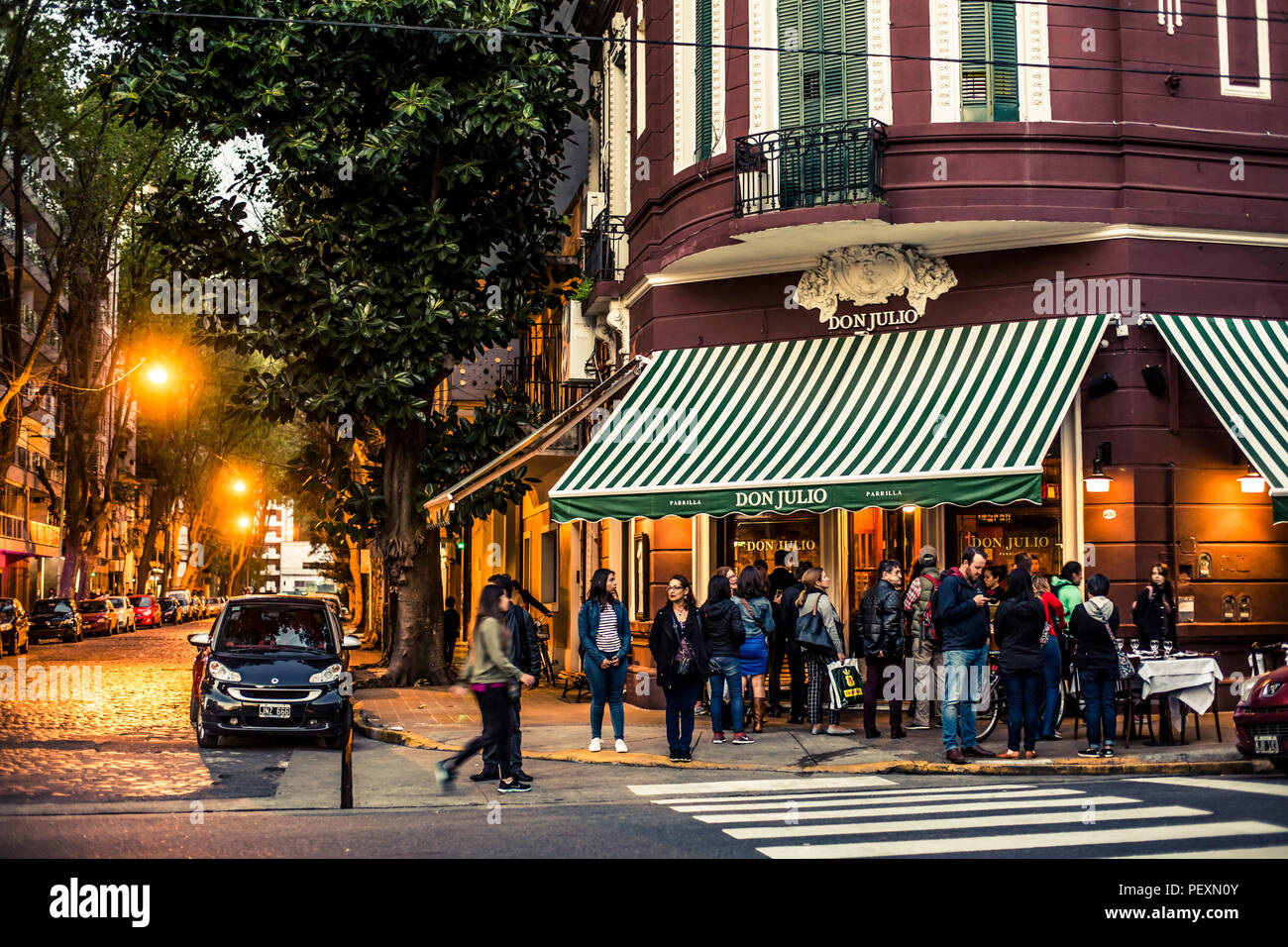 Restaurant on street in Buenos Aires, Argentina Stock Photo