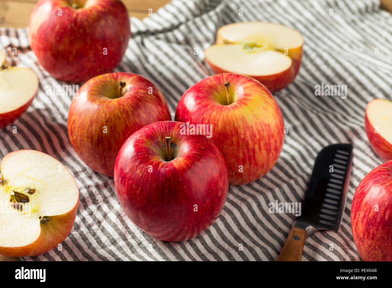 Raw Red Organic Kiku Apples Ready to Eat Stock Photo Alamy