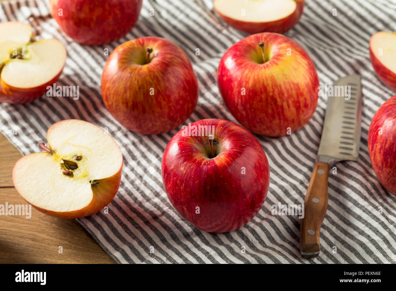 Raw Red Organic Kiku Apples Ready to Eat Stock Photo Alamy