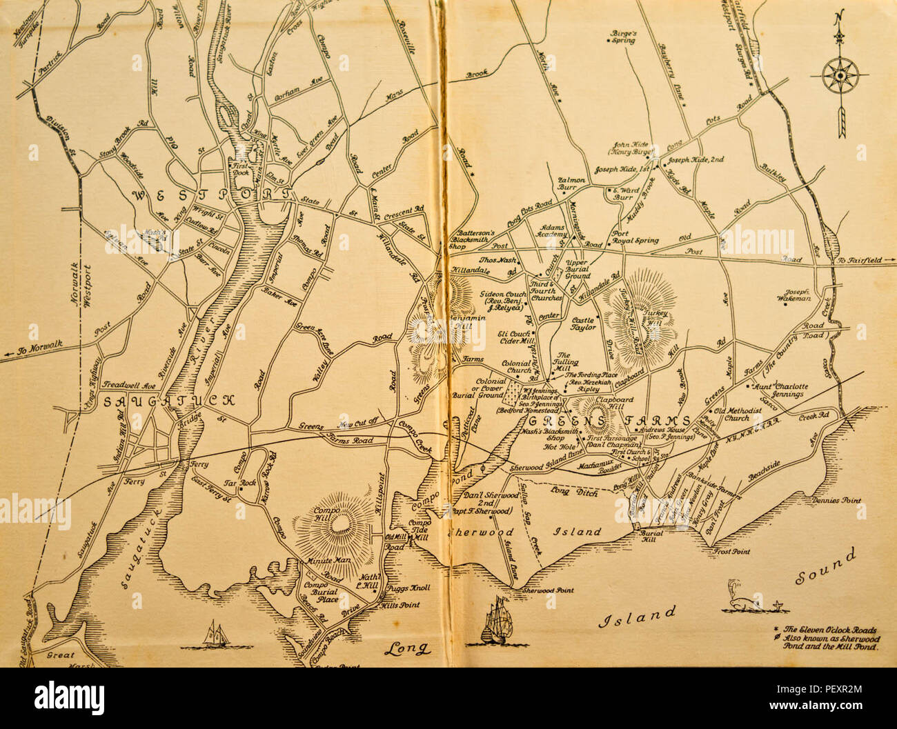 Old Map of Westport, CT Stock Photo Alamy