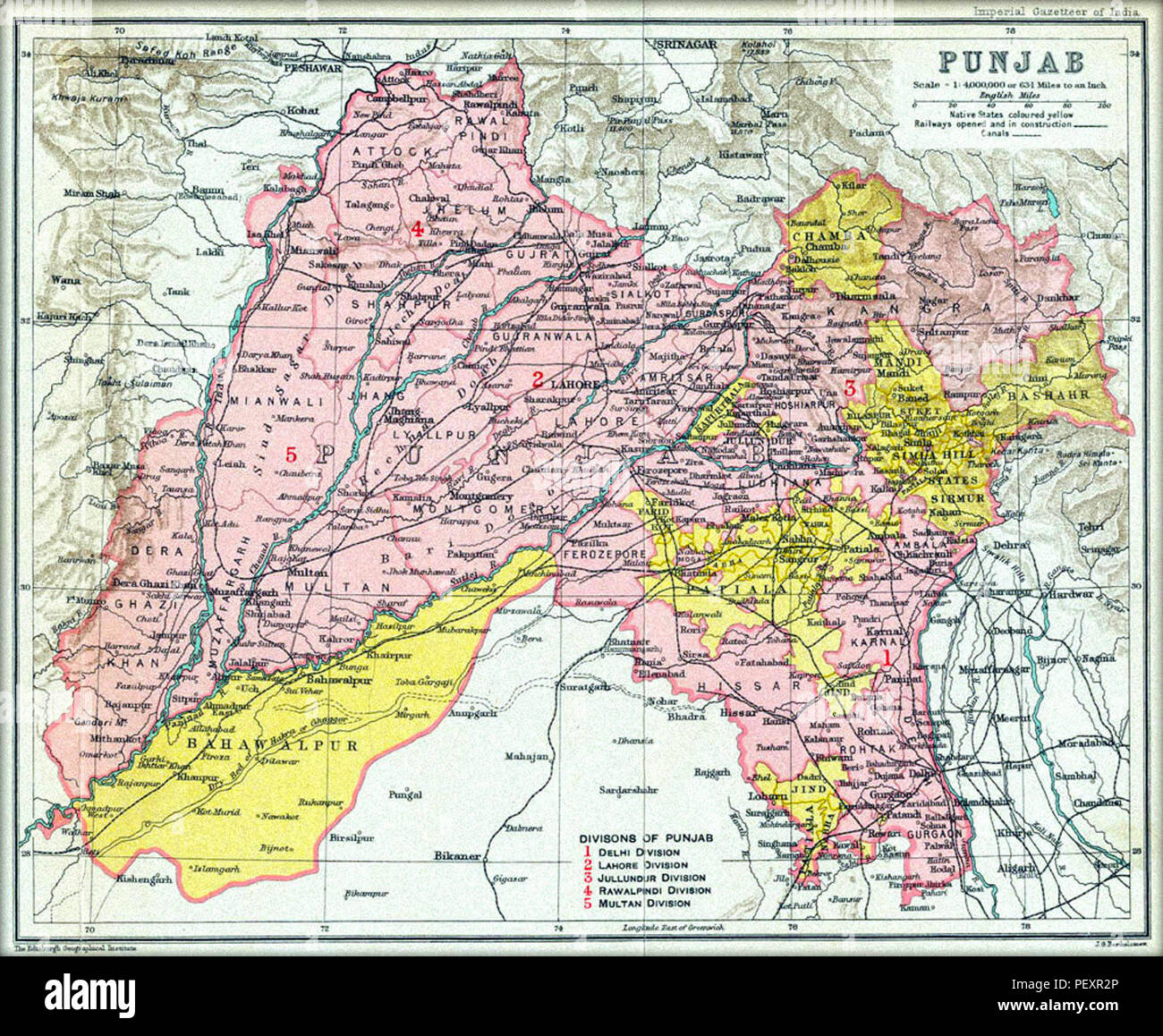 Old punjab map hi-res stock photography and images - Alamy