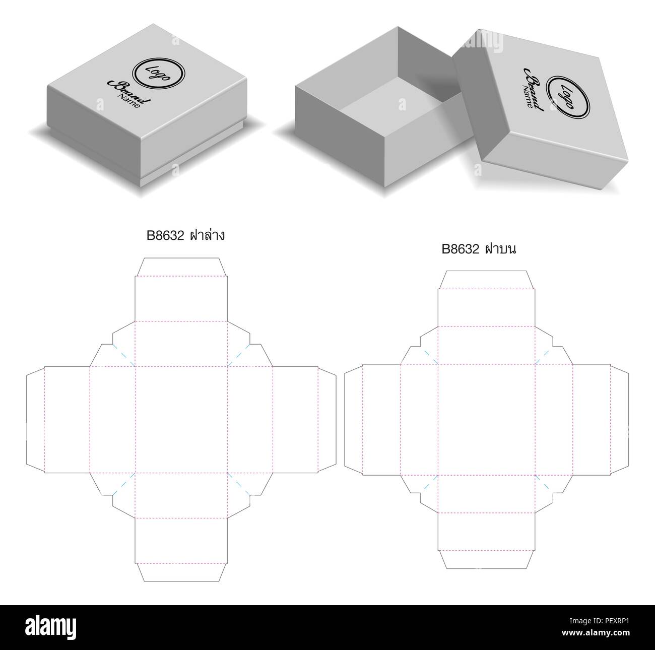 box-packaging-die-cut-template-design-3d-mock-up-stock-vector-image-art-alamy