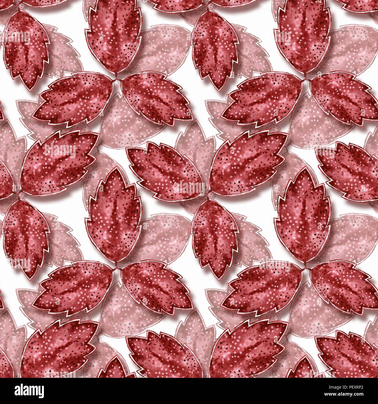 Floral pattern. Seamless background with watercolor decorative leaves ...