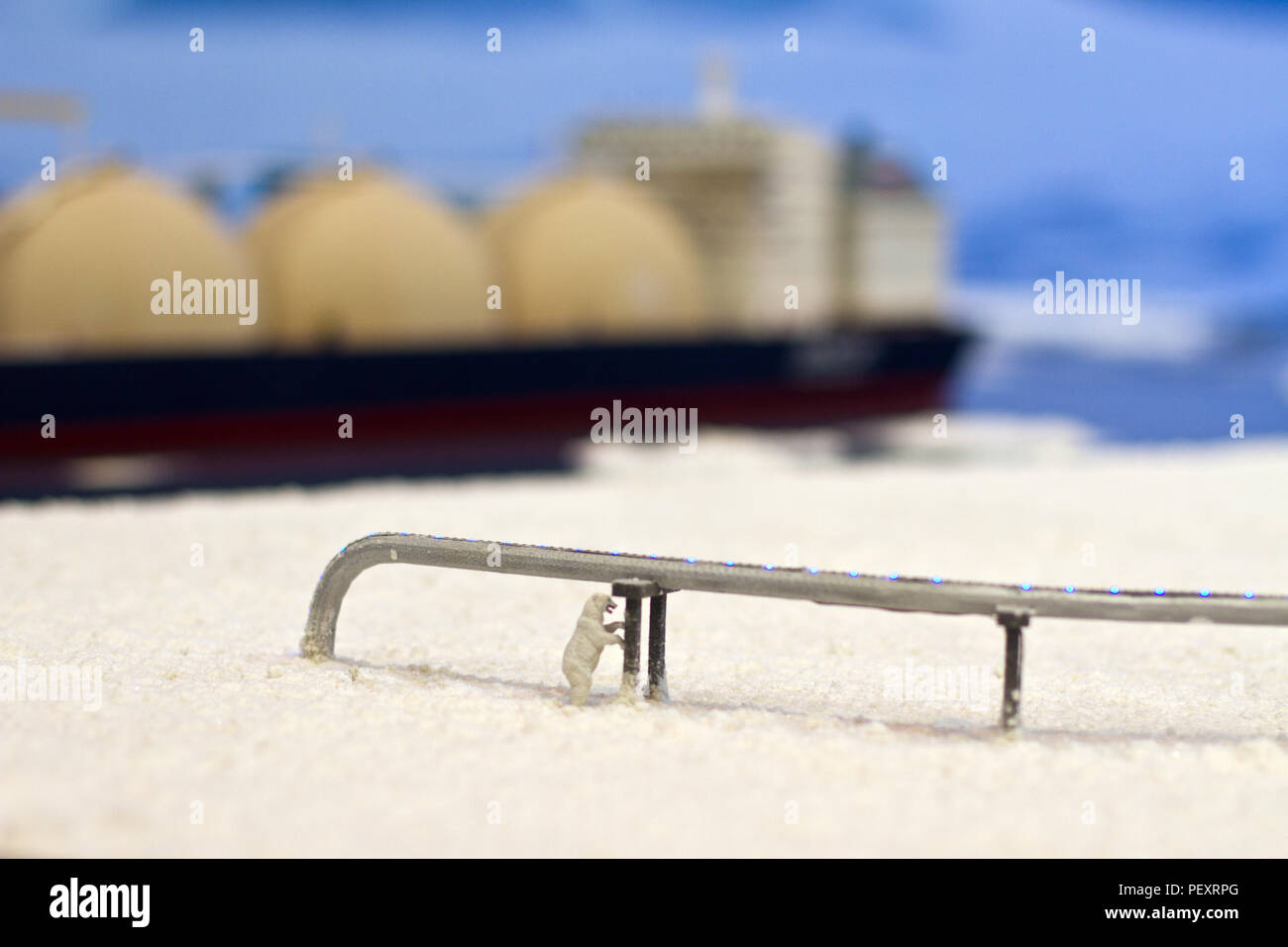 LNG carrier reproduction at reduced size Stock Photo